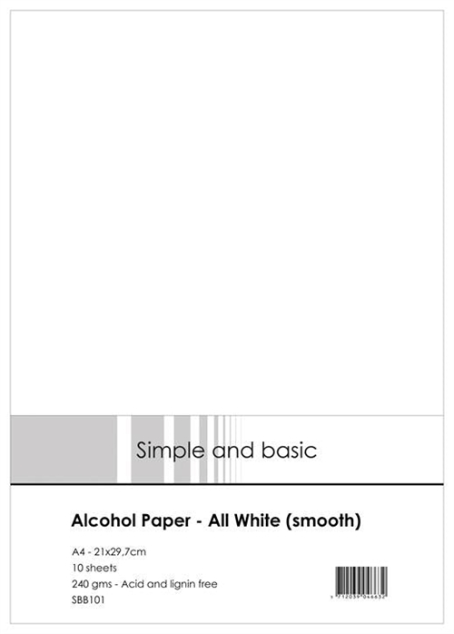 Simple and basic Alcohol paper All White smooth 10 stk A4 240g